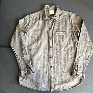 Dickies, size small, charcoal color, soft-cotton long-sleeve button down shirt.